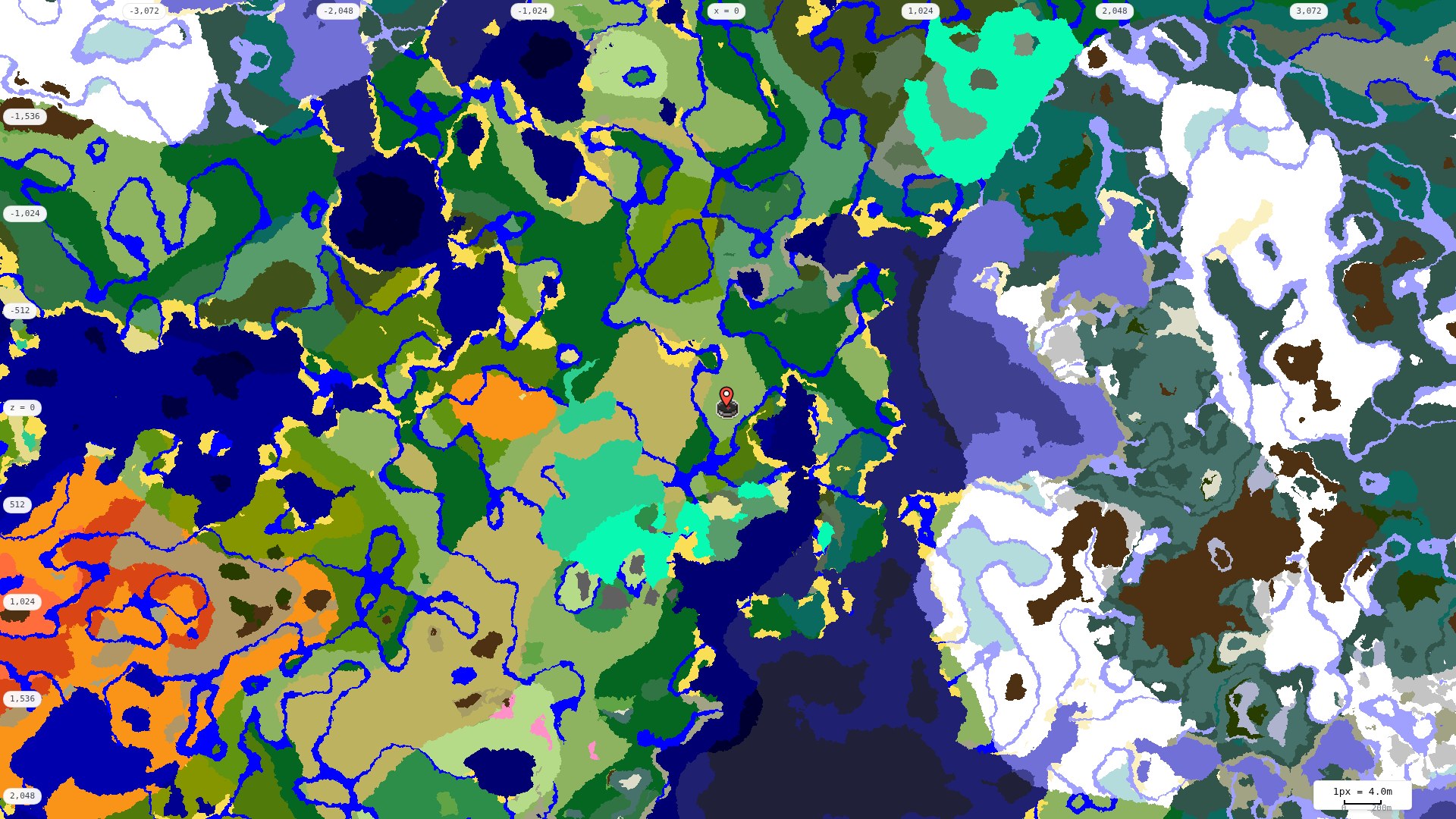 Top-down biome map at 4 m per pixel