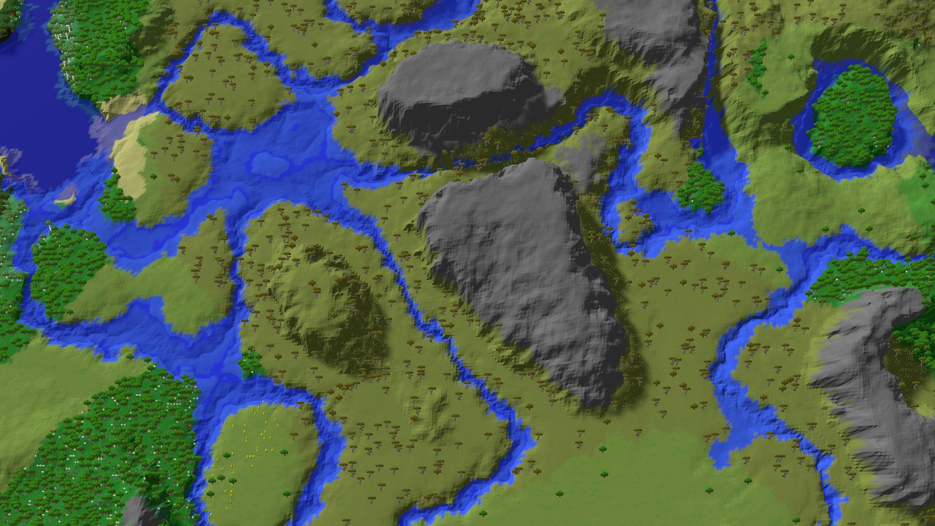 Aerial 3D overview 500 blocks NE of spawn