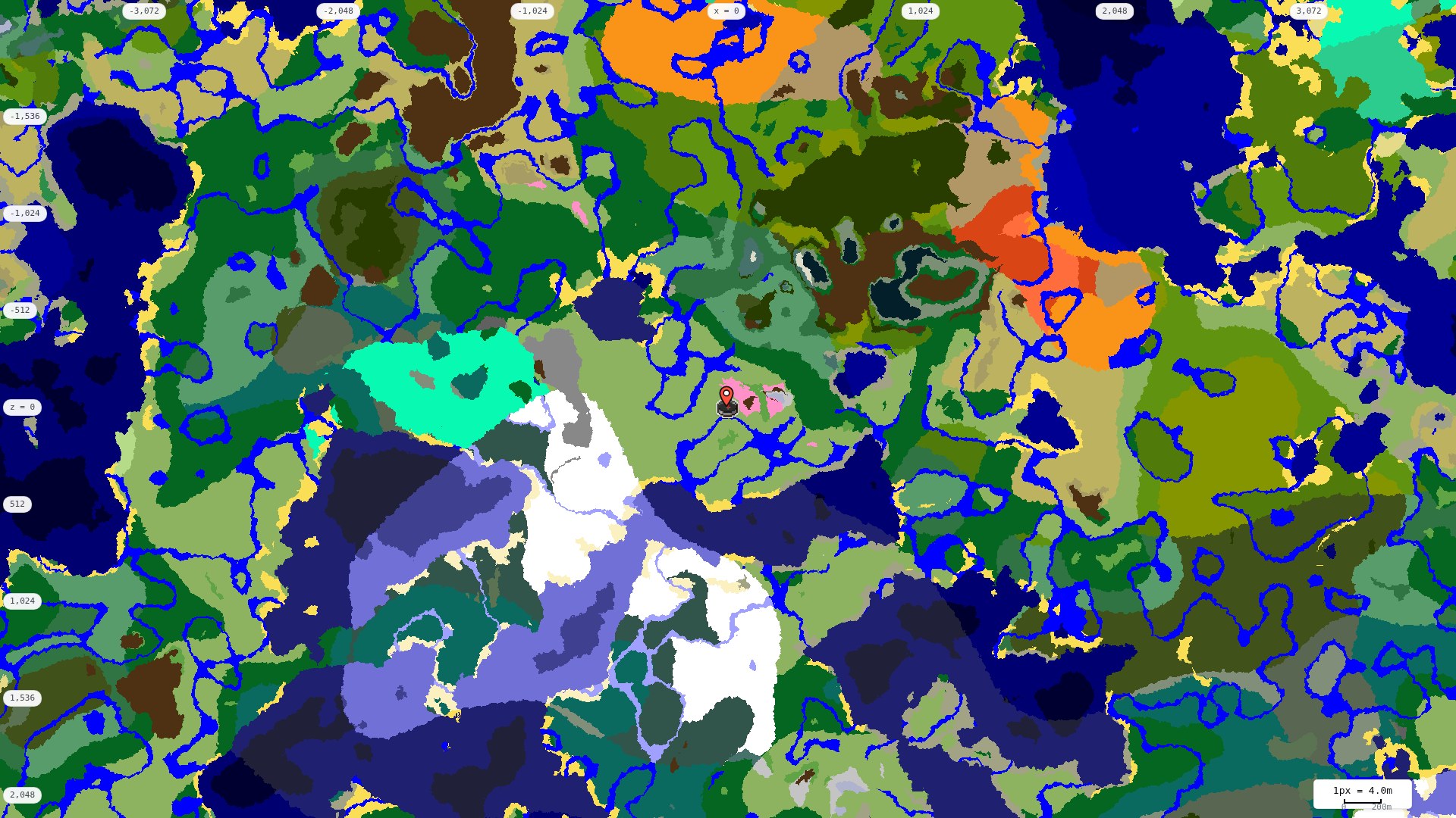 Top-down biome map at 4 m per pixel