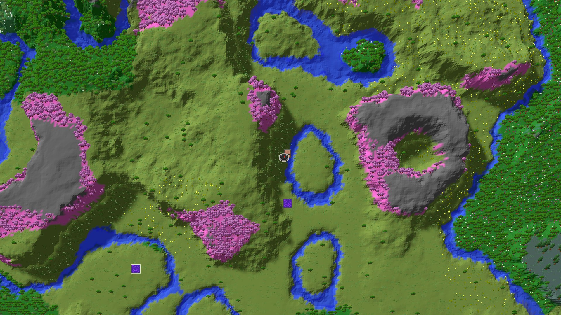 3D perspective view of the seed with structure markers