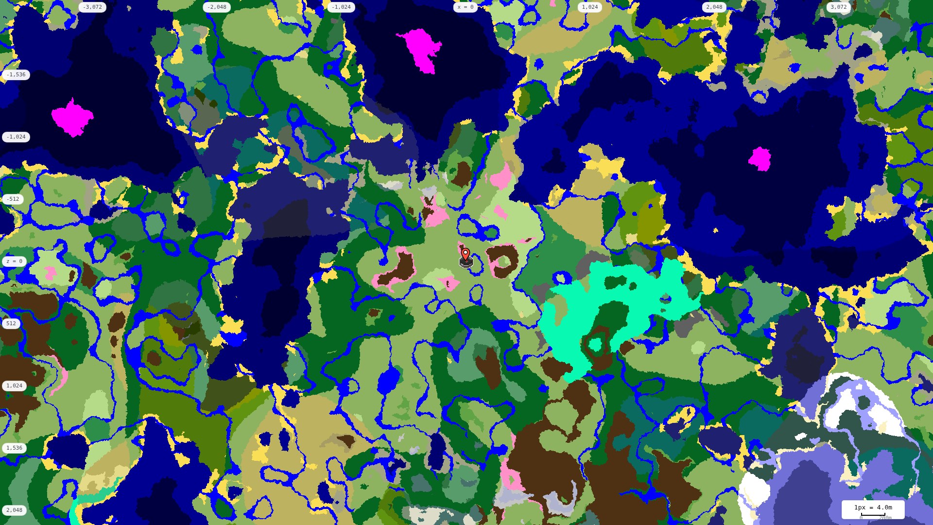 Top-down biome map at 4 m per pixel