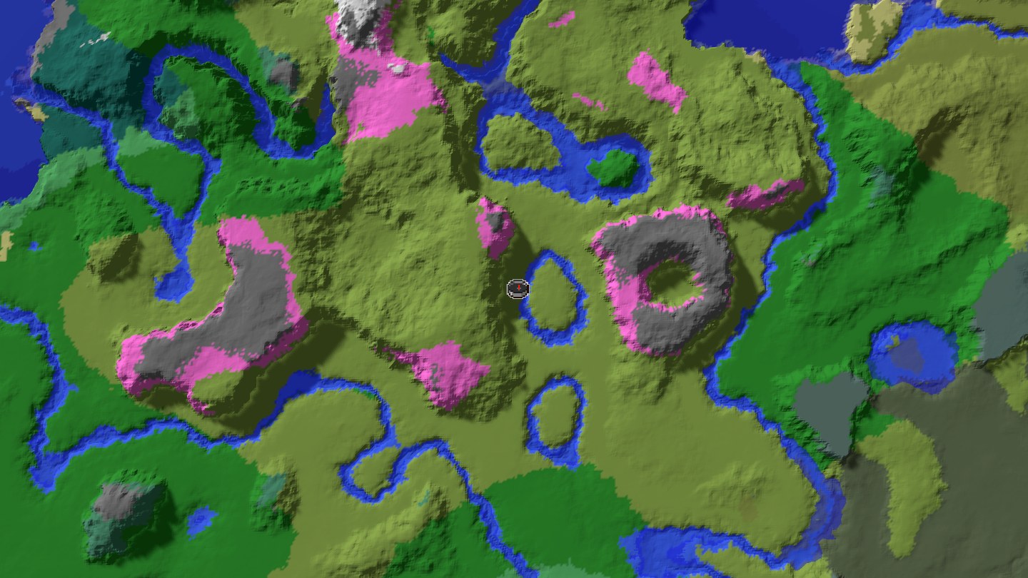 Aerial Minecraft seed map — Lovely cherry grove village right at spawn [12947849197691810]