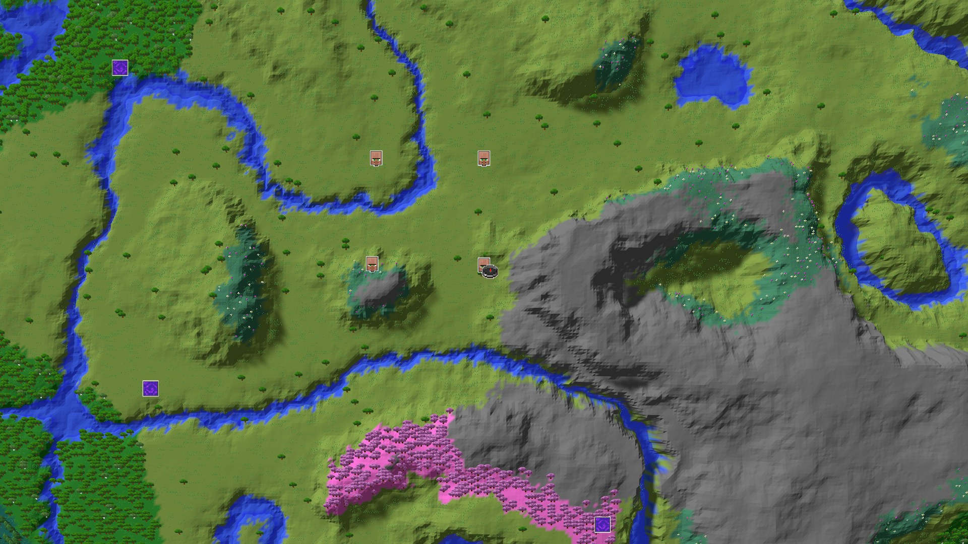 3D perspective view of the seed with structure markers