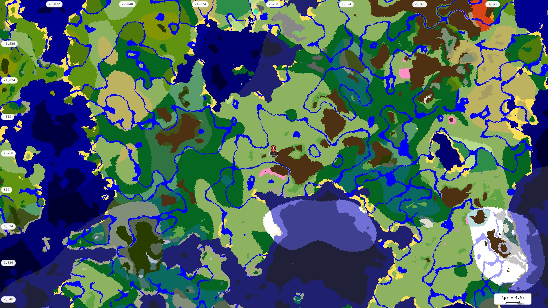 Top-down biome map at 4 m per pixel