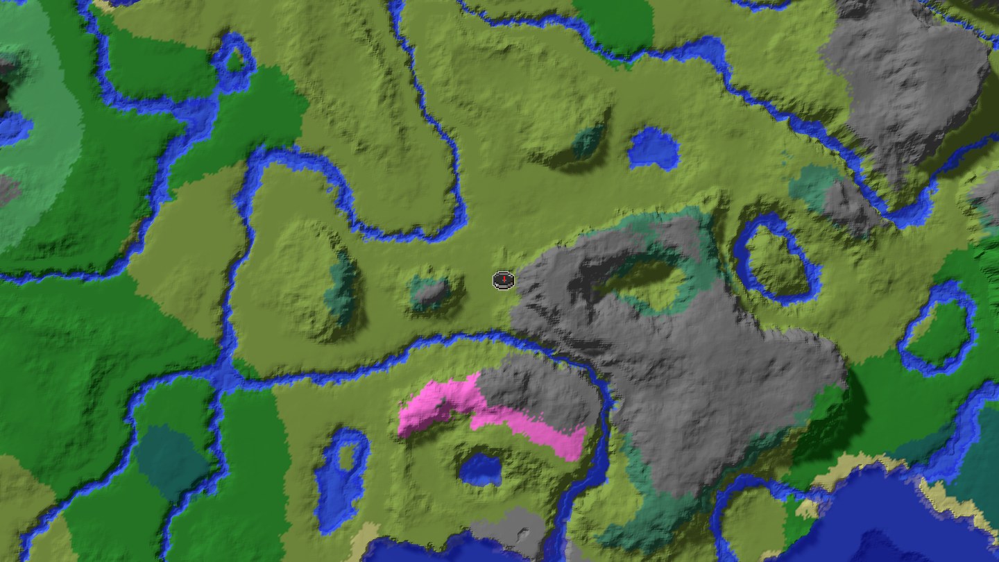Aerial Minecraft seed map — Mega village cluster seed reported working in Java 1.21 [140174541957999306]