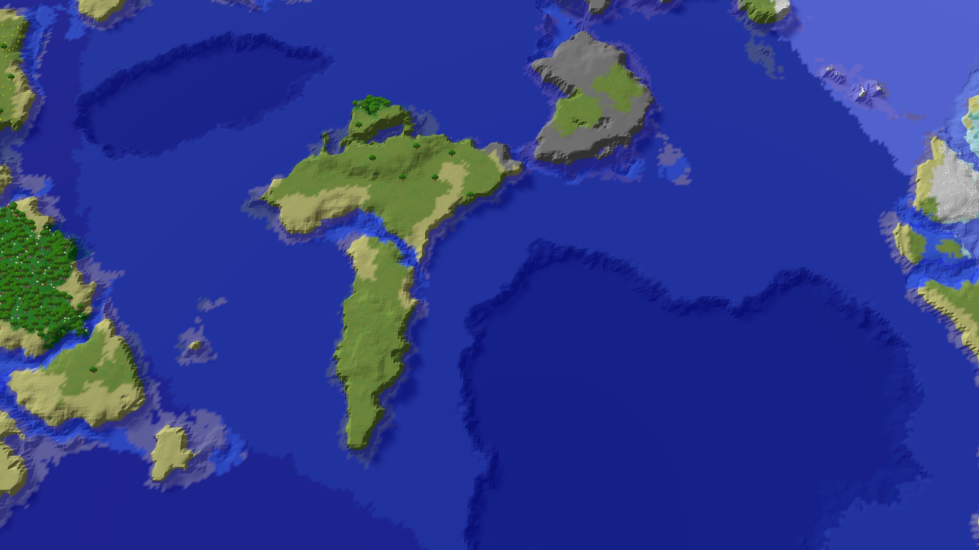 Aerial 3D overview 500 blocks NE of spawn