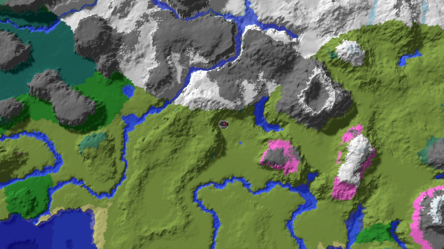 Aerial Minecraft seed map — Crown of the Four Villages Java seed with ancient city support [1441748814]