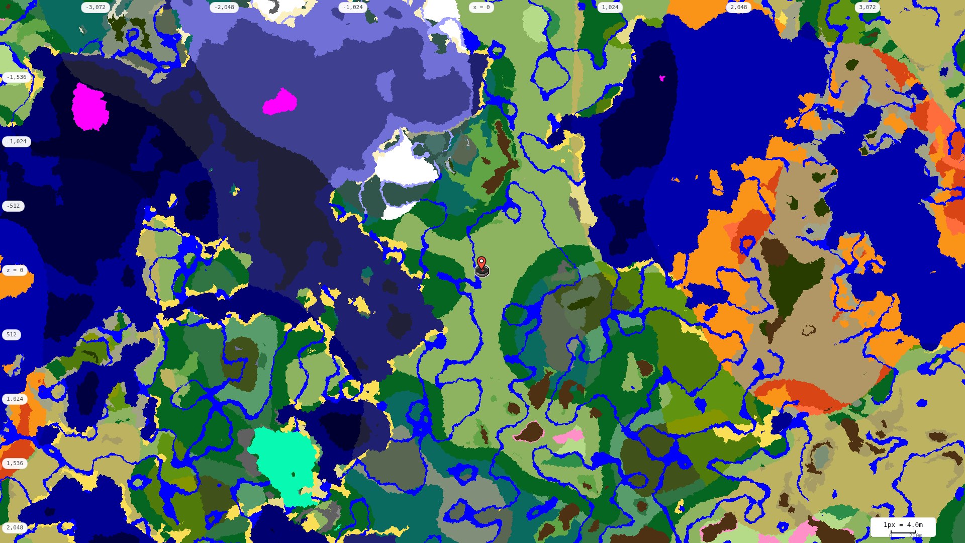 Top-down biome map at 4 m per pixel
