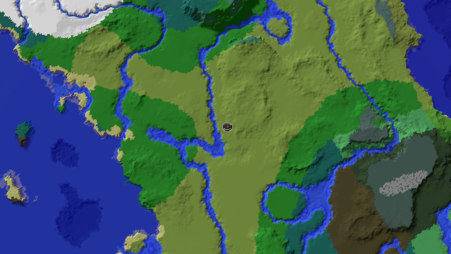 Aerial Minecraft seed map — Java 1.21 compact village, portal, and underground-objective route [155814849]