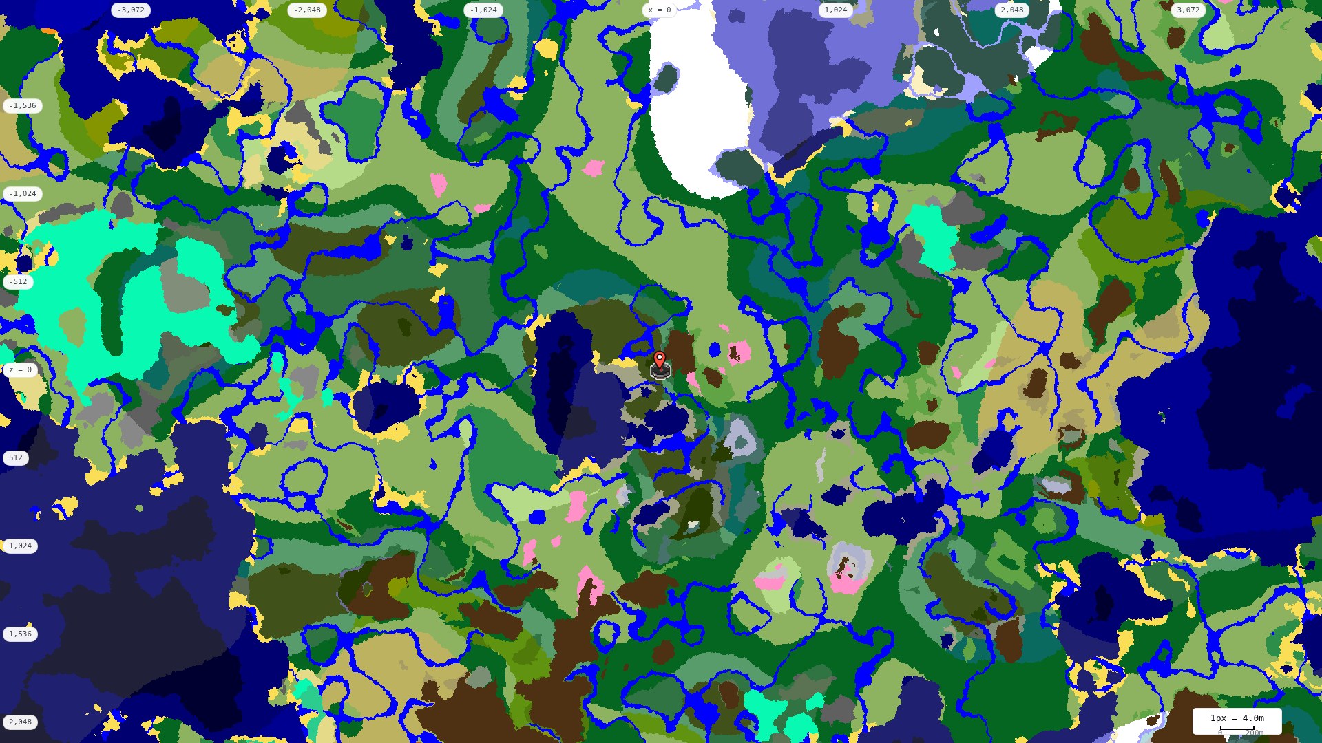 Top-down biome map at 4 m per pixel