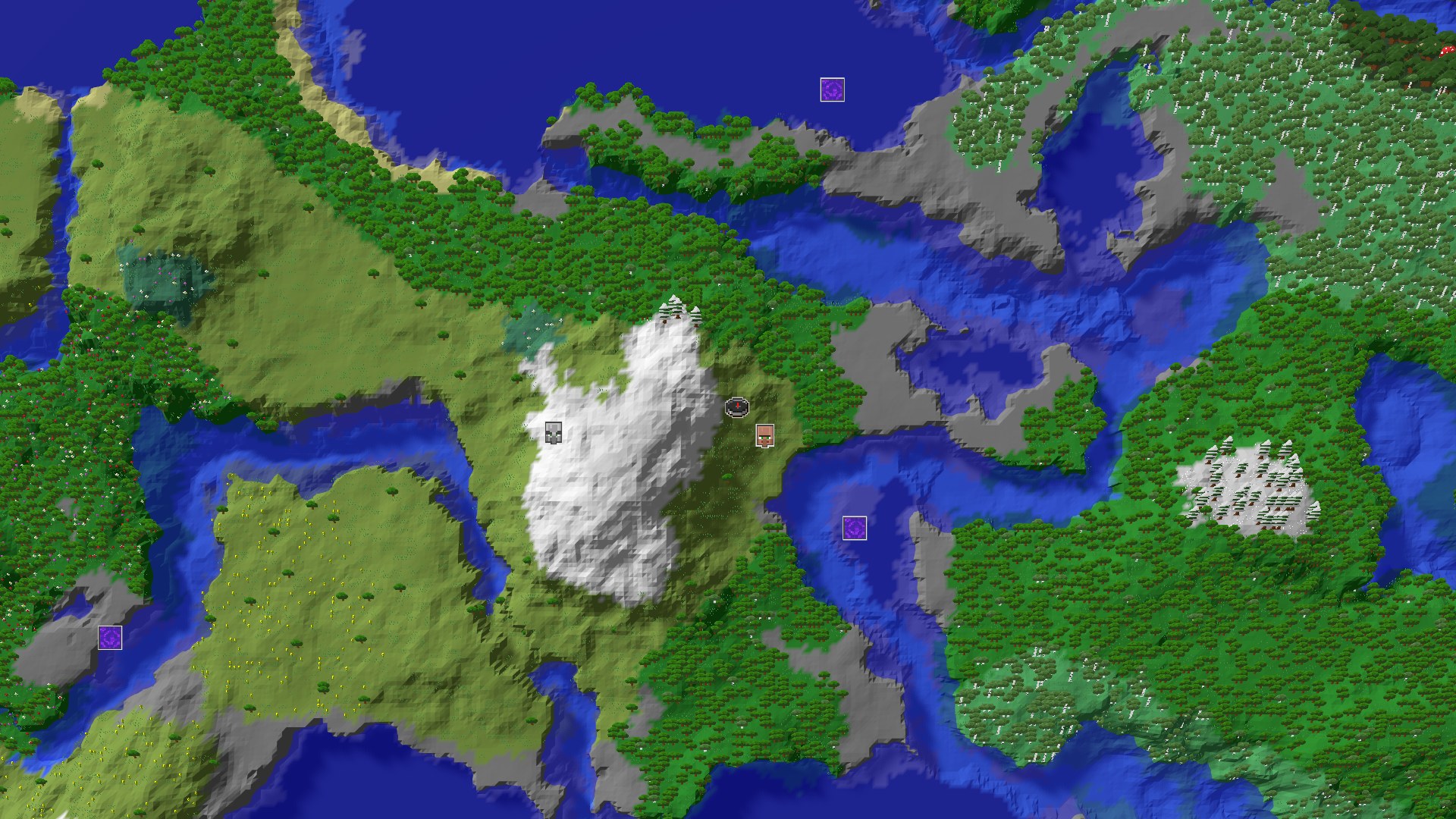 3D perspective view of the seed with structure markers