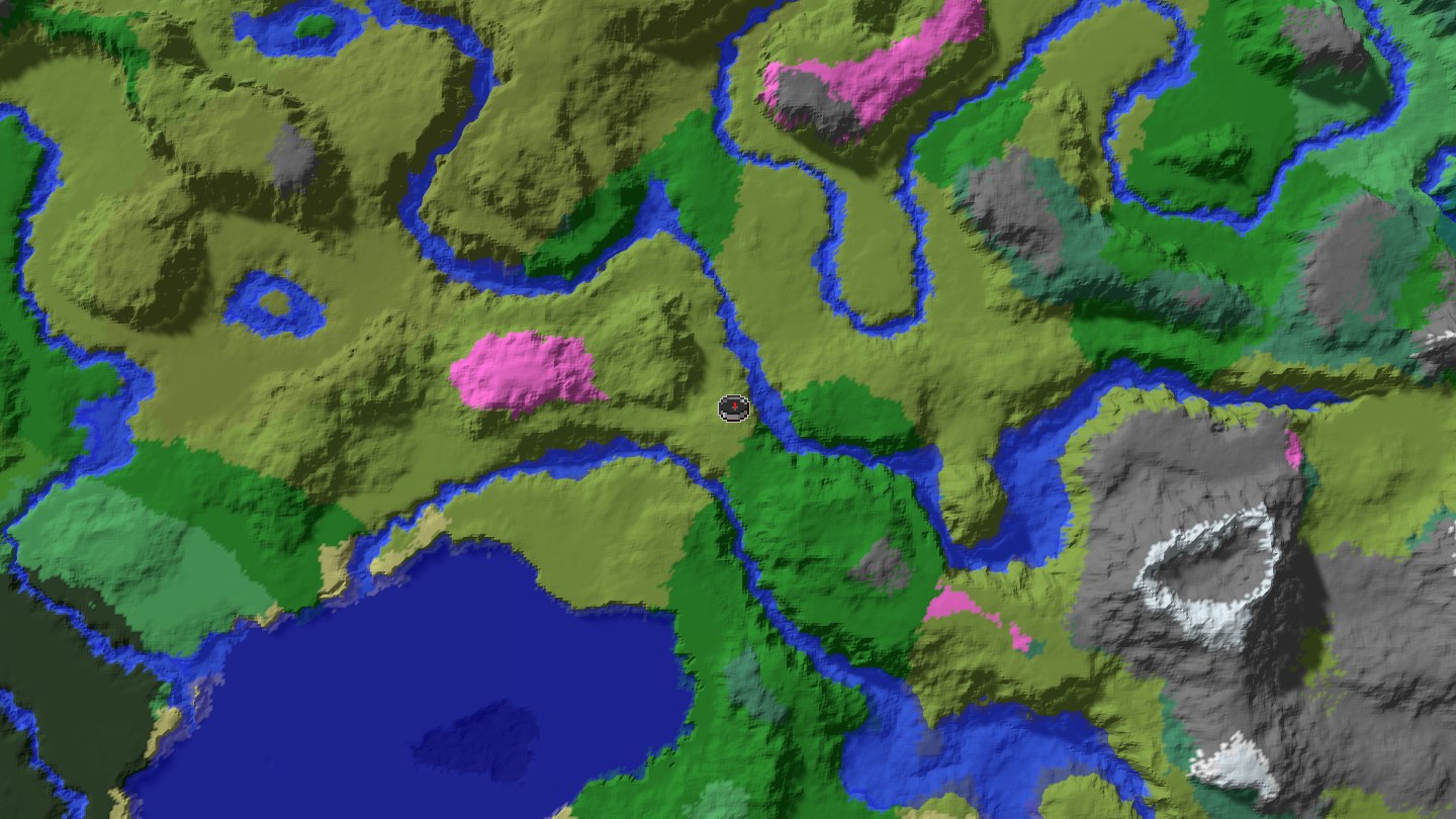 Aerial Minecraft seed map — Java 1.21 village-and-objective seed for compact survival routing [16507914678]