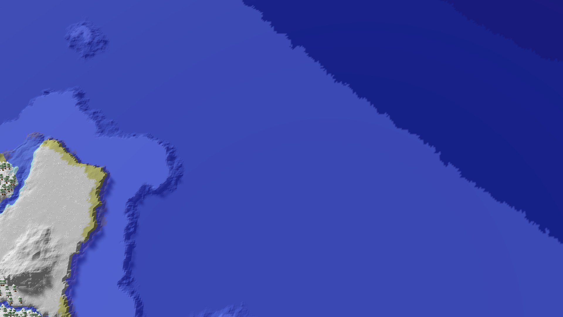 Aerial 3D overview 500 blocks SE of spawn