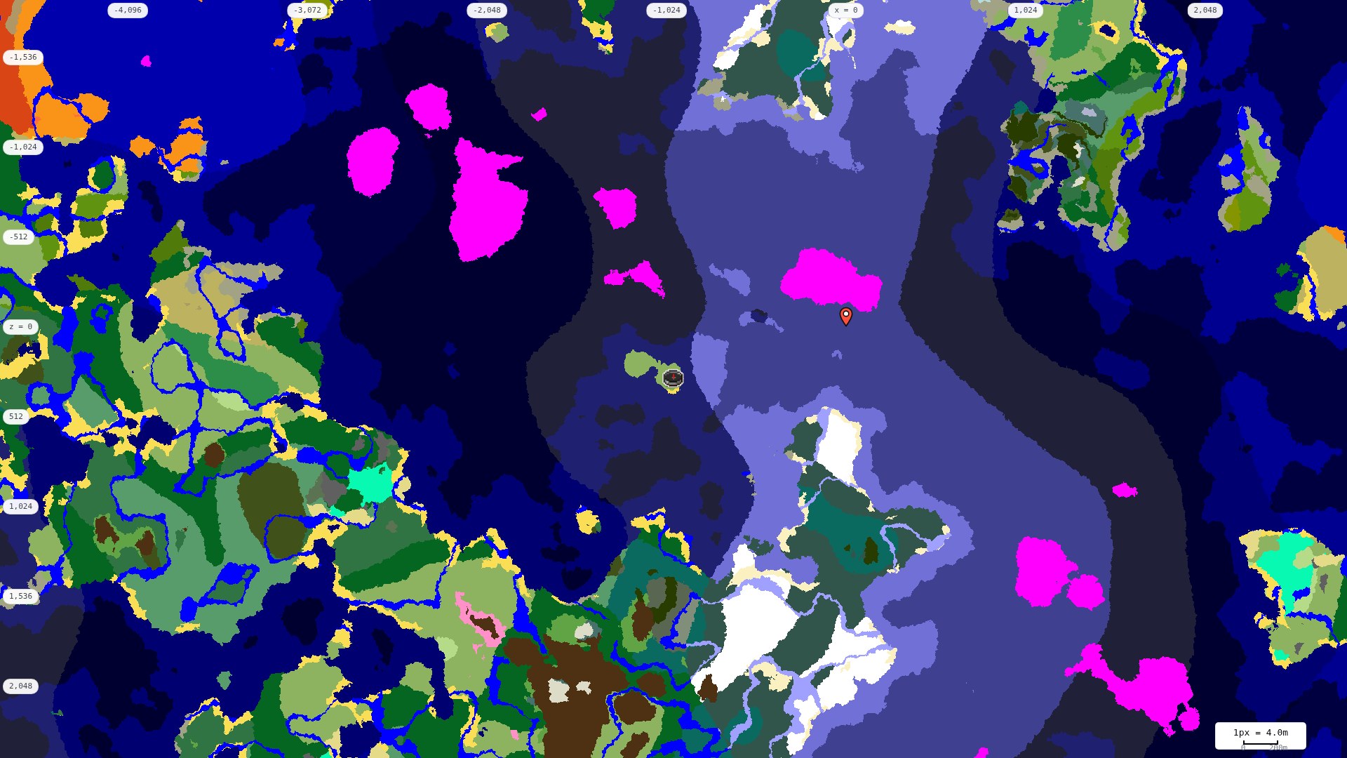 Top-down biome map at 4 m per pixel