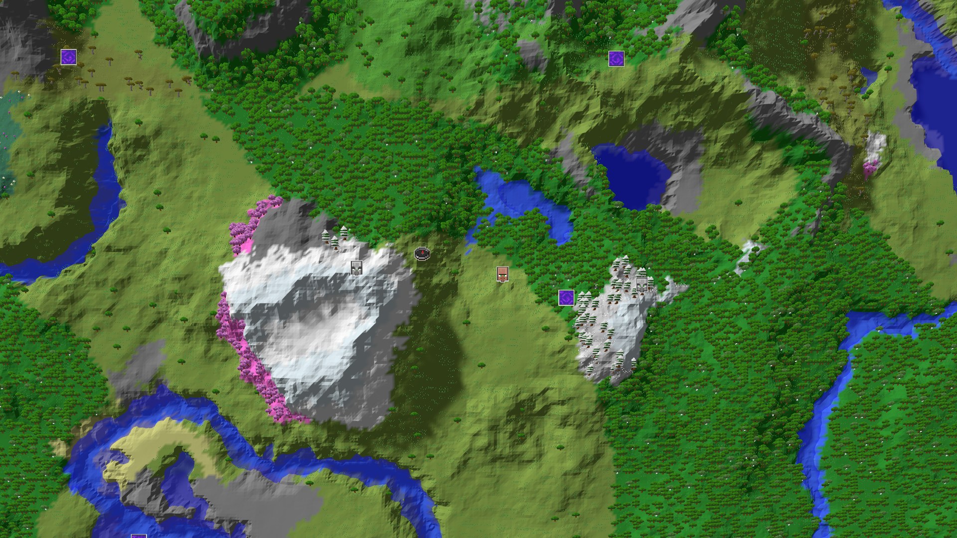 3D perspective view of the seed with structure markers