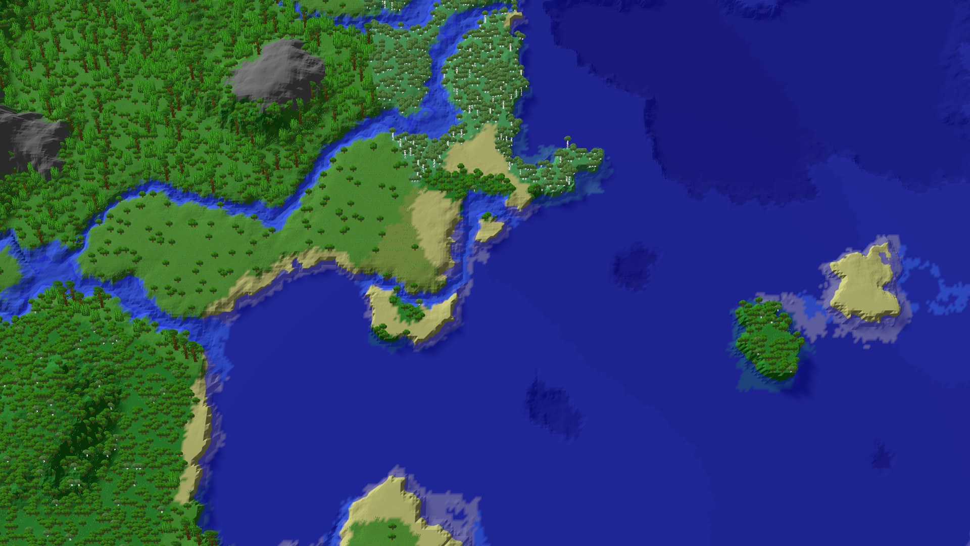 Aerial 3D overview 500 blocks NE of spawn