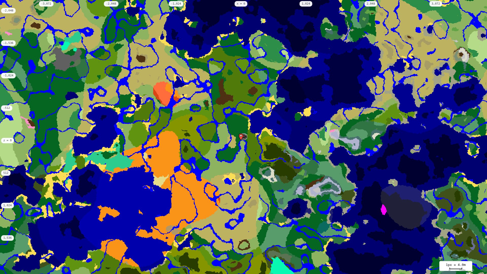 Top-down biome map at 4 m per pixel