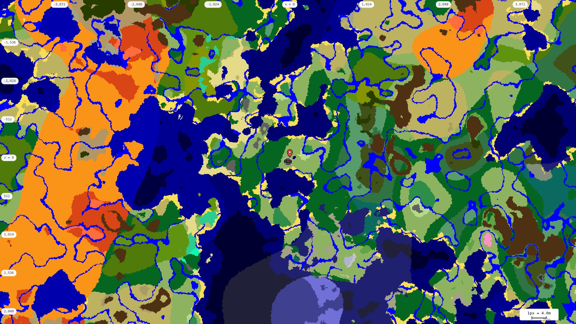 Top-down biome map at 4 m per pixel