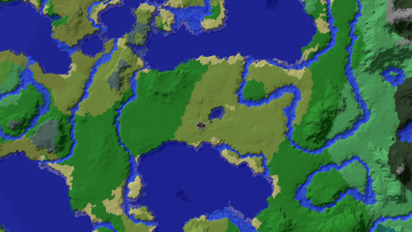 Aerial Minecraft seed map — found this fella in my seed (2127733292866125796)