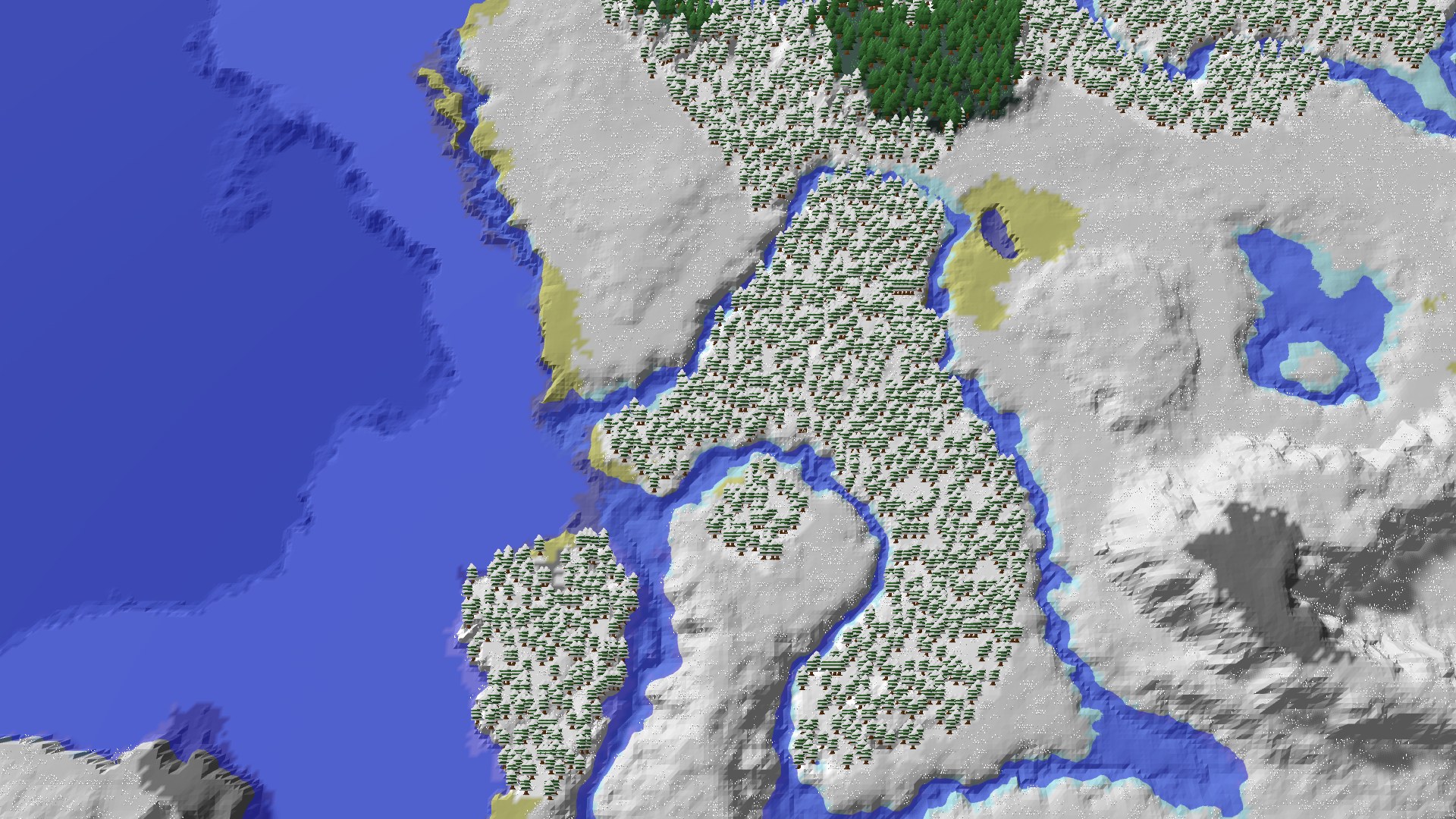 Aerial 3D overview 500 blocks NE of spawn