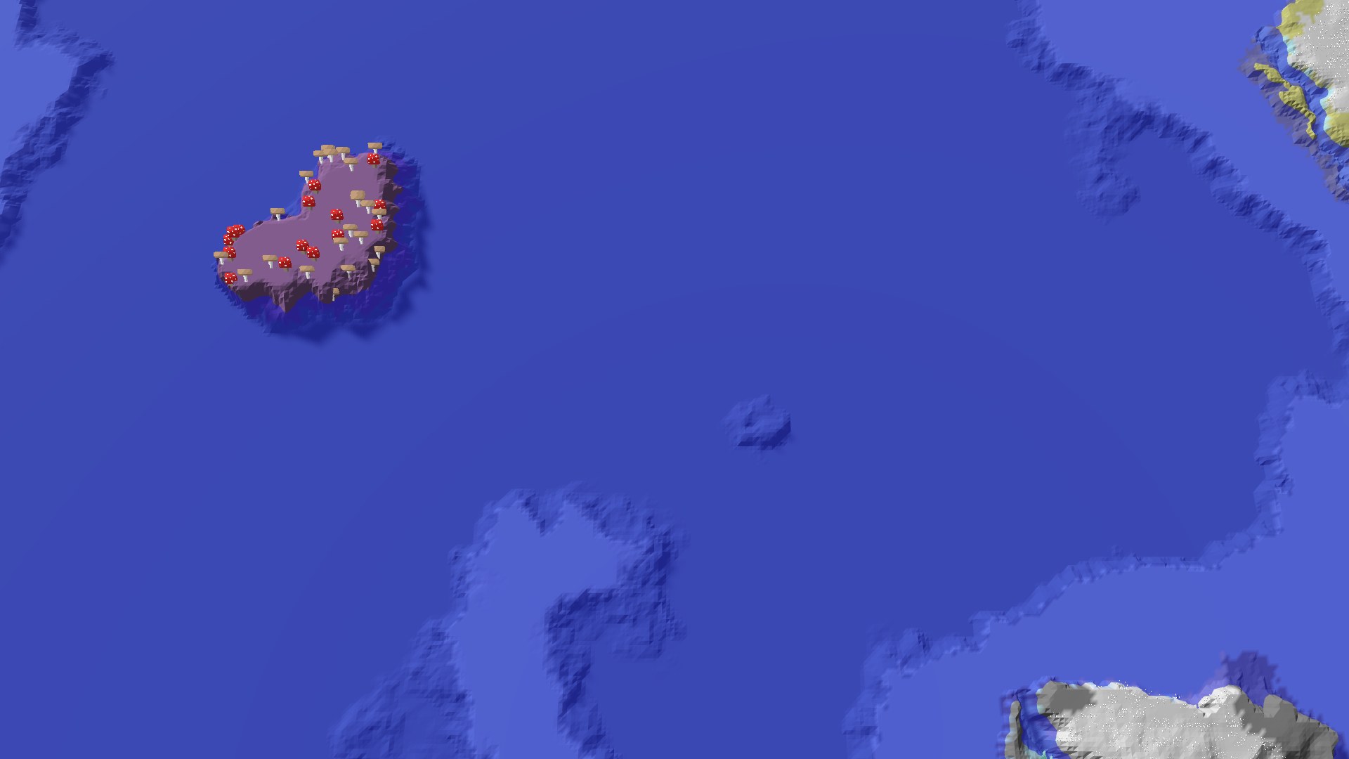 Aerial 3D overview 500 blocks NW of spawn
