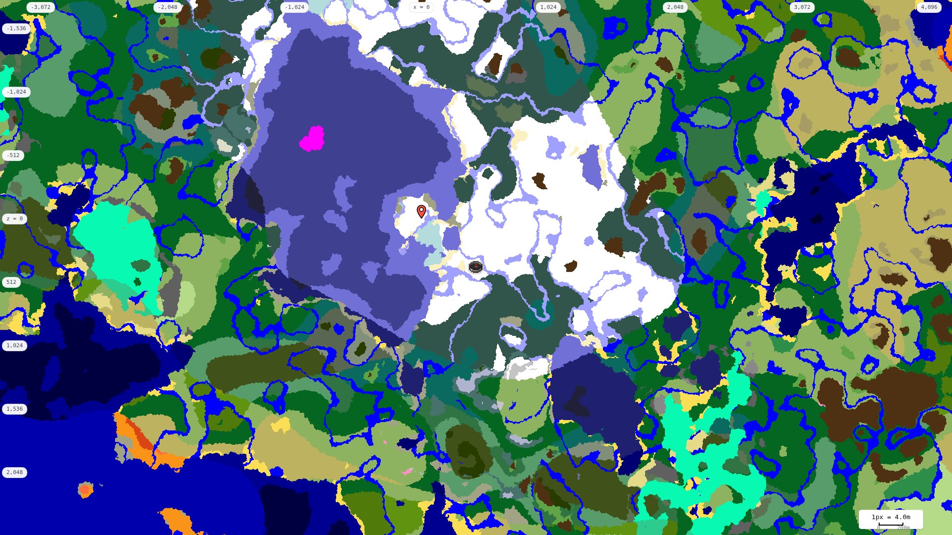 Top-down biome map at 4 m per pixel