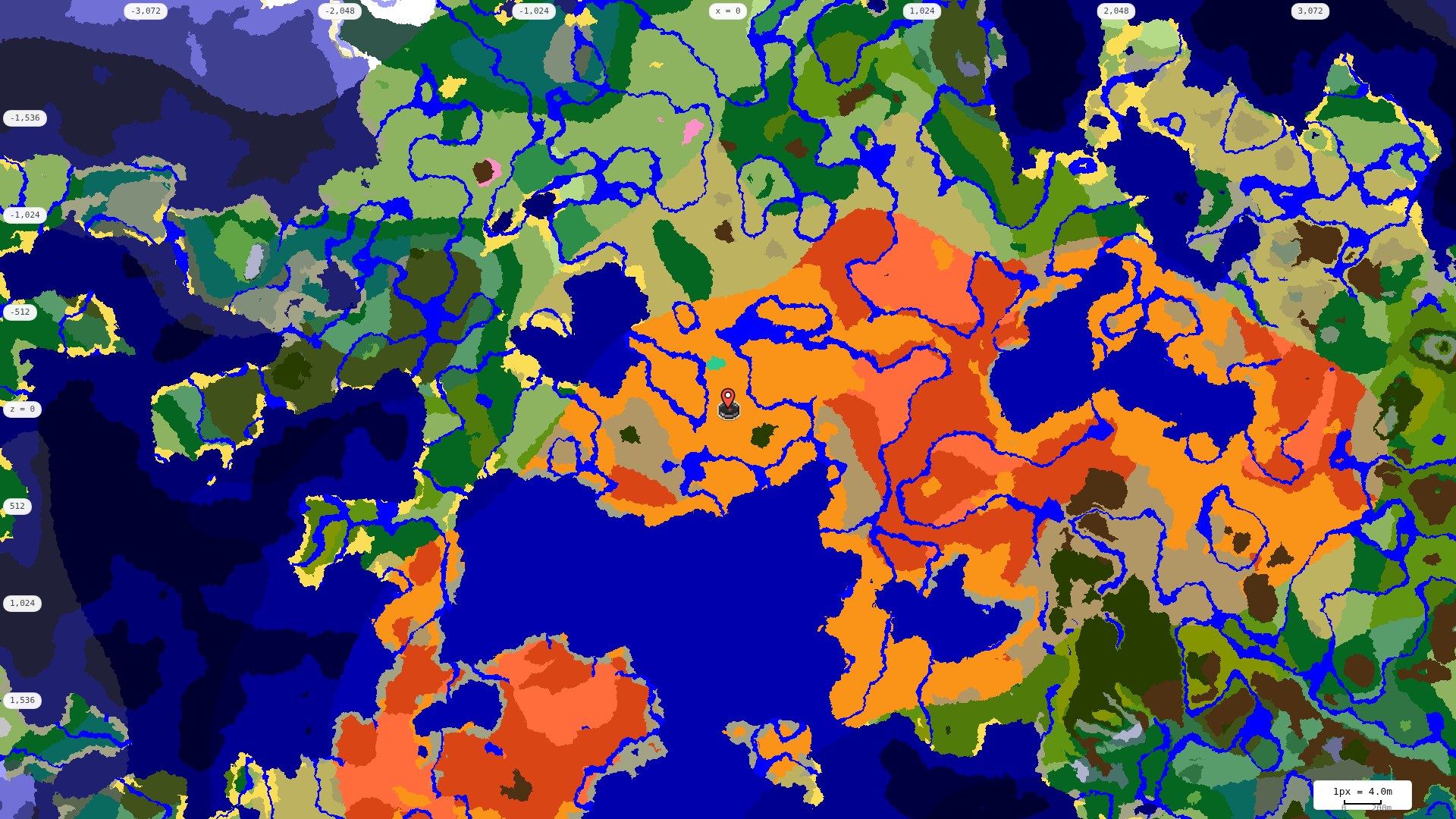 Top-down biome map at 4 m per pixel