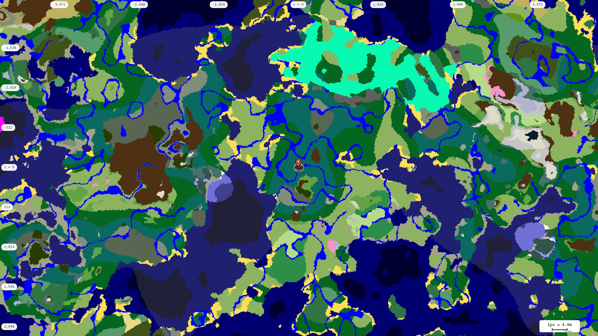 Top-down biome map at 4 m per pixel