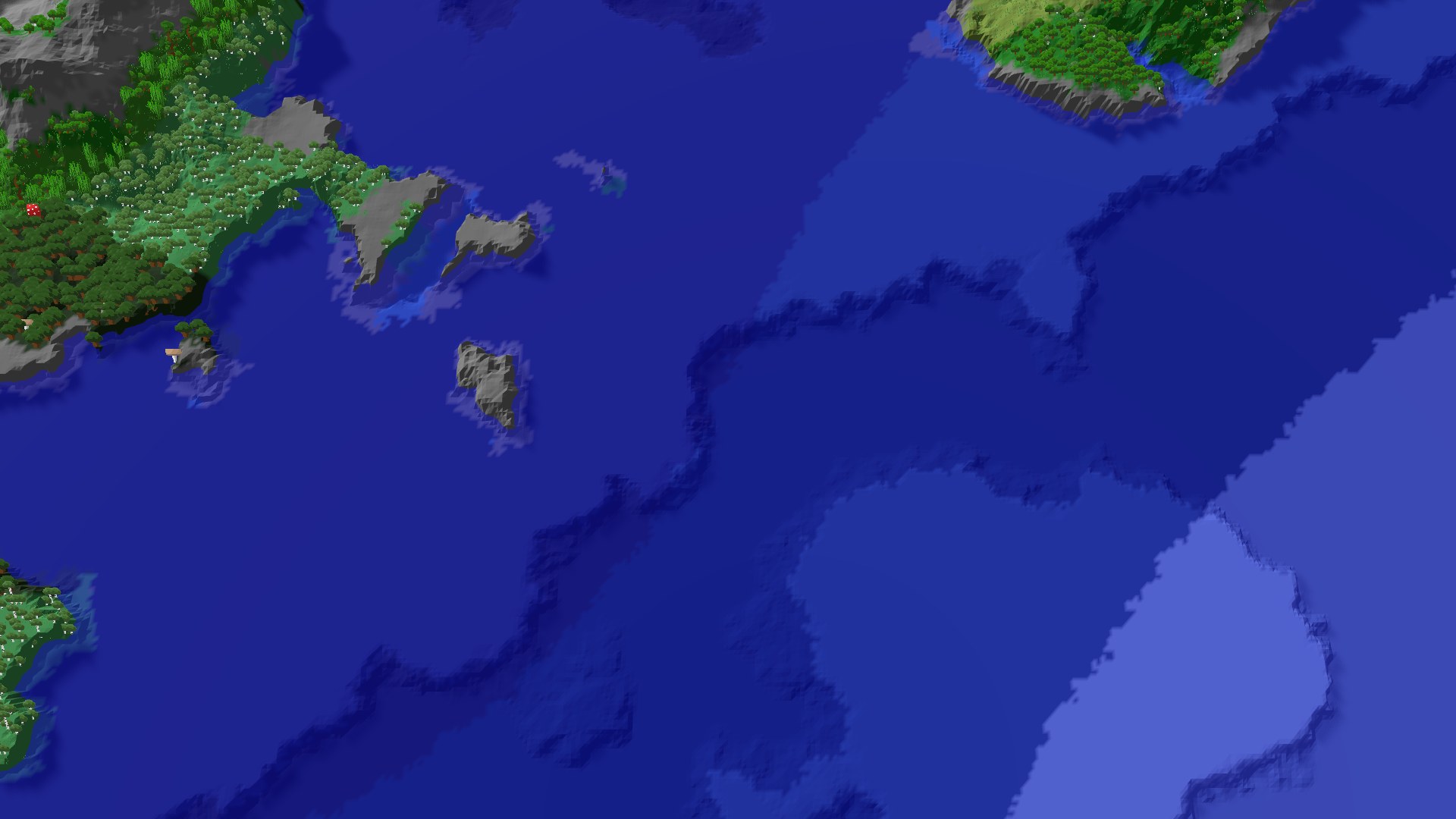 Aerial 3D overview 500 blocks SW of spawn