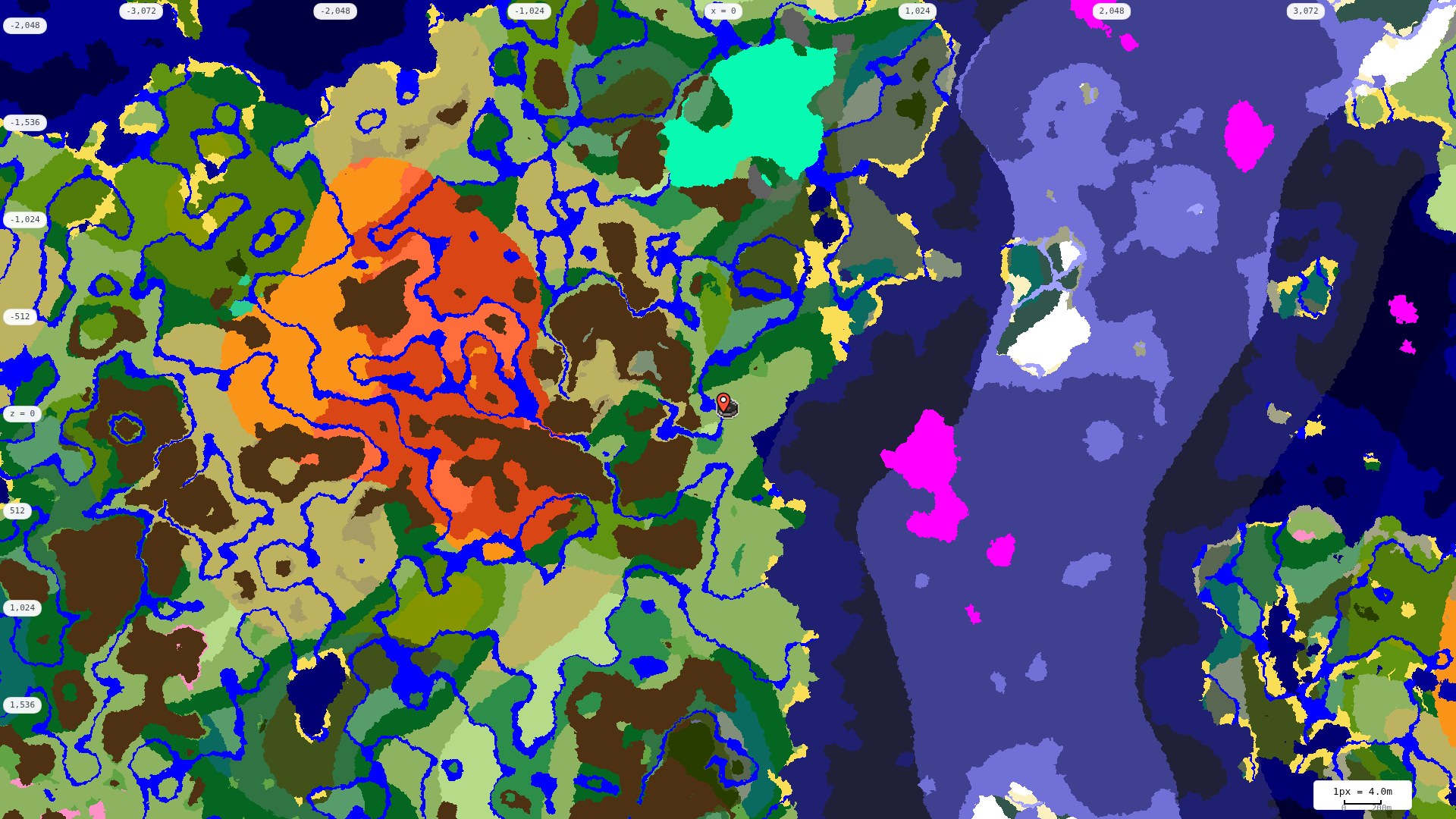 Top-down biome map at 4 m per pixel