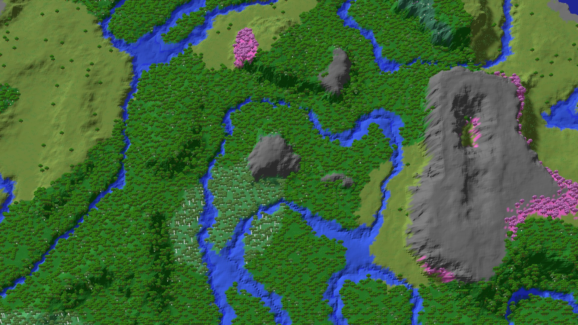 Aerial 3D overview 500 blocks NE of spawn