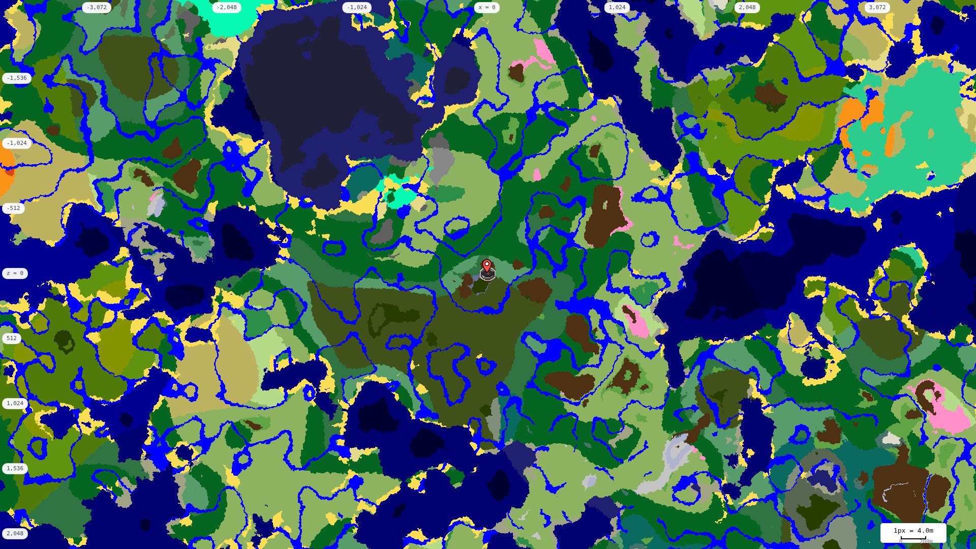 Top-down biome map at 4 m per pixel