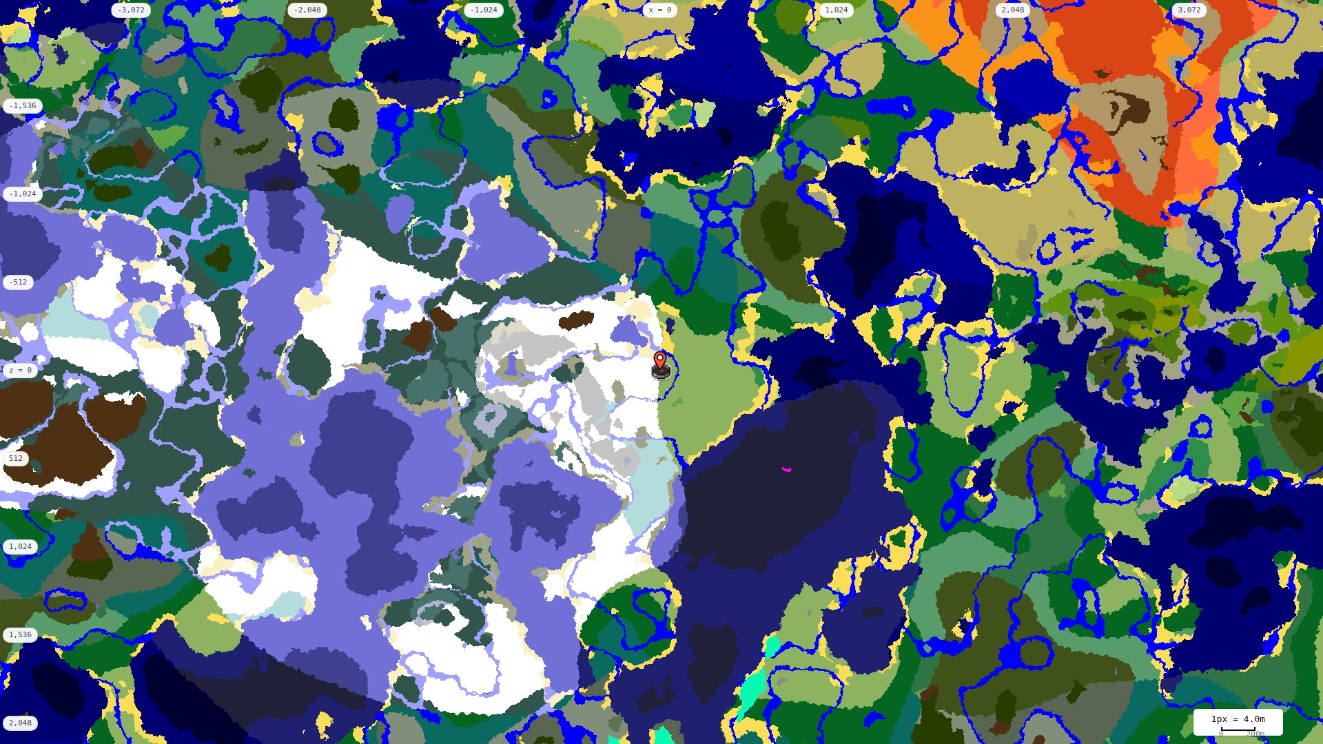 Top-down biome map at 4 m per pixel