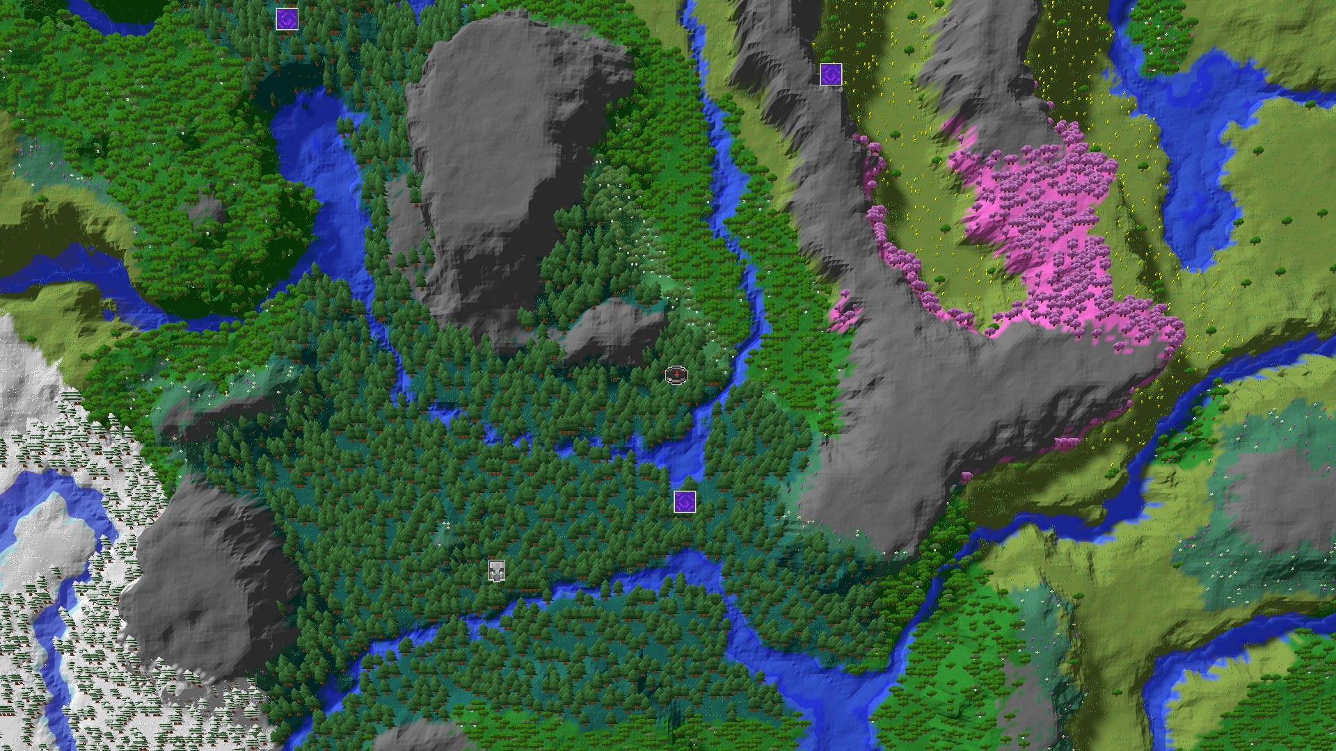 3D perspective view of the seed with structure markers