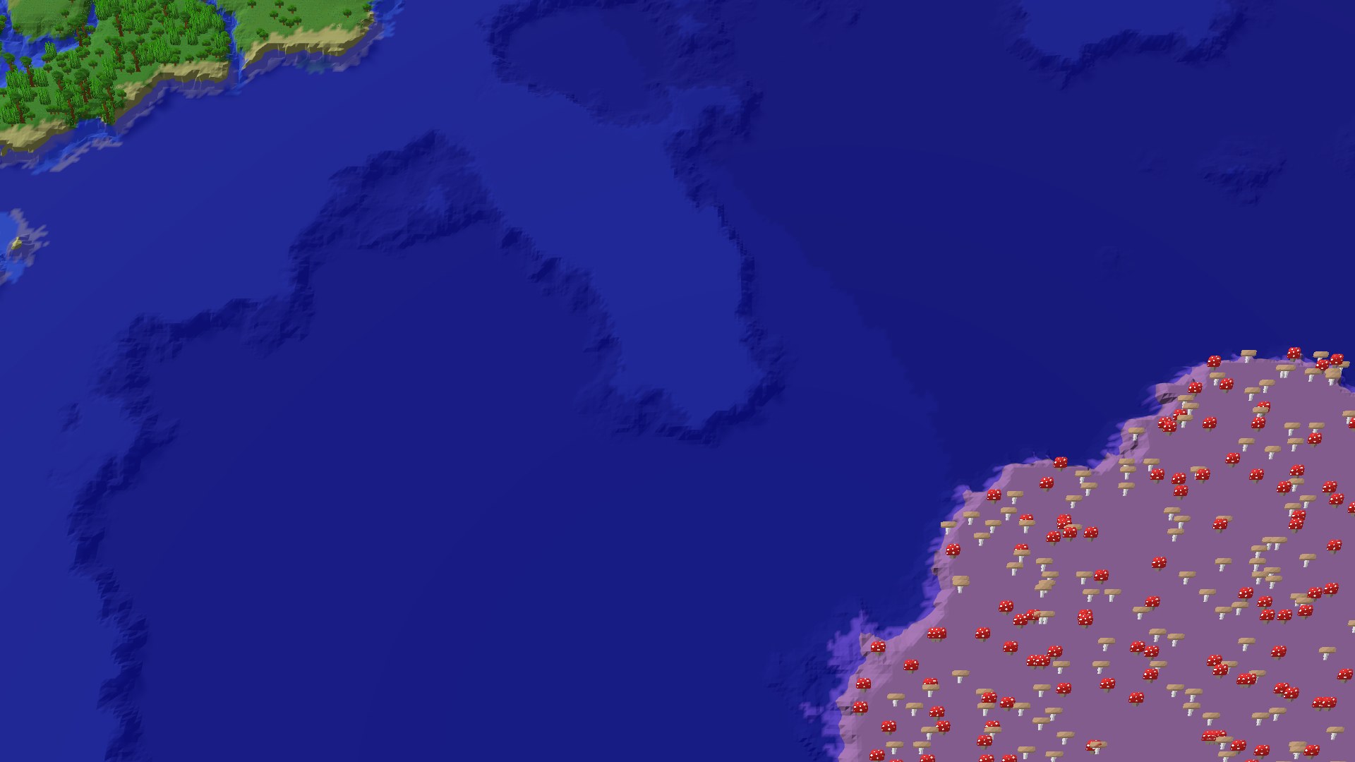 Aerial 3D overview 500 blocks NW of spawn