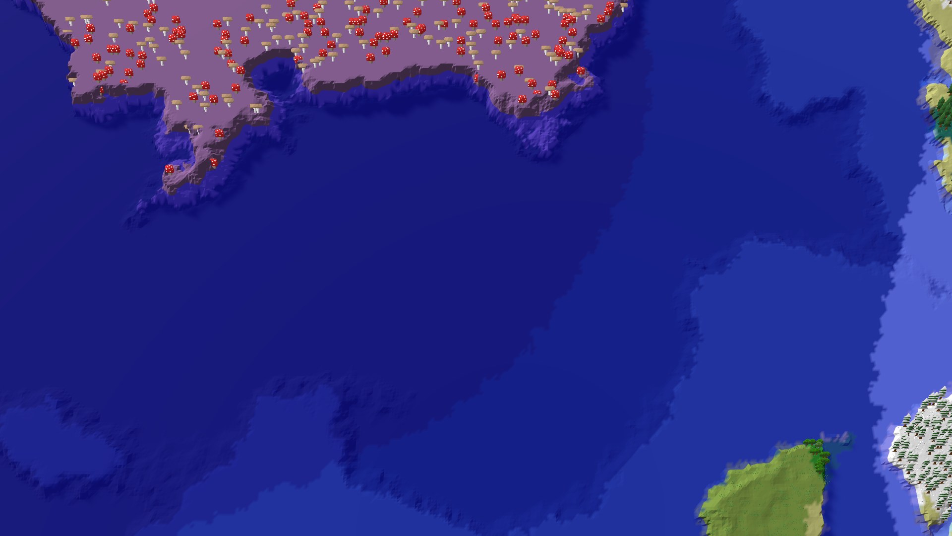 Aerial 3D overview 500 blocks SE of spawn