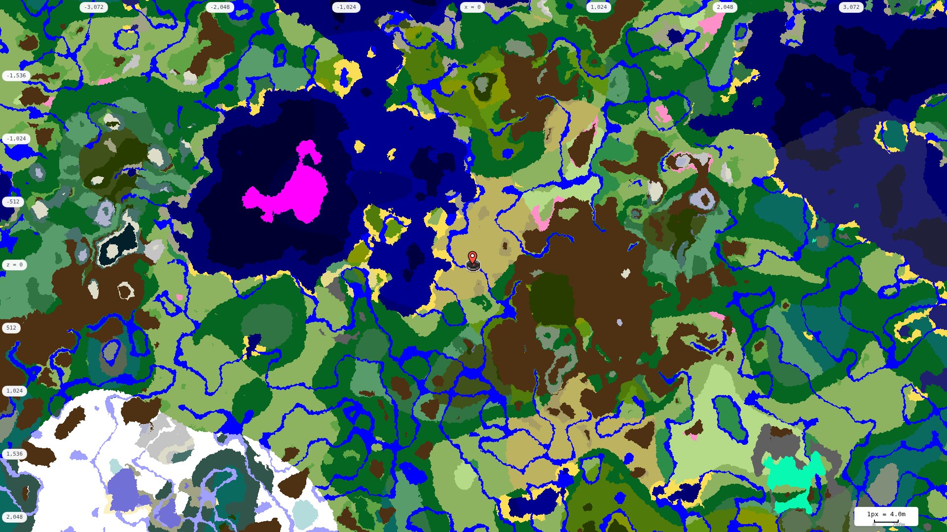Top-down biome map at 4 m per pixel