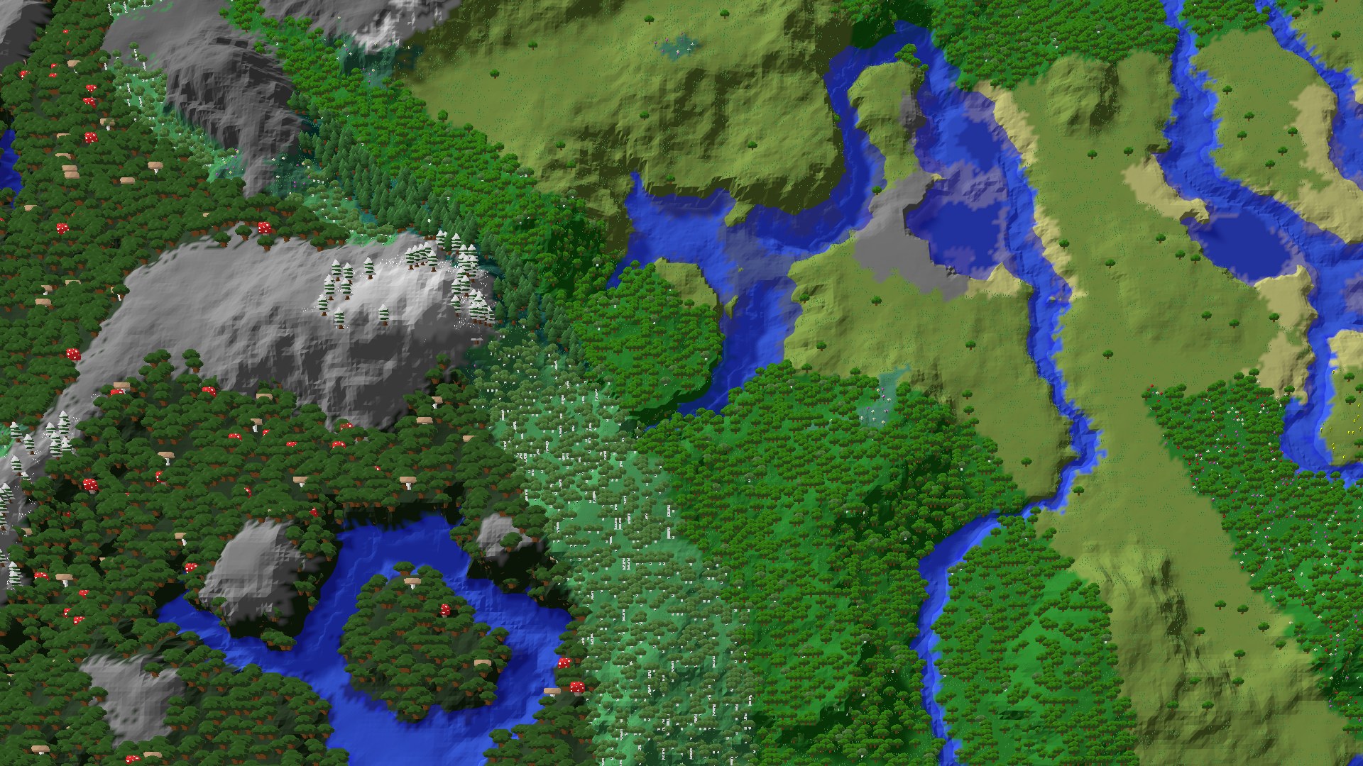 Aerial 3D overview 500 blocks NE of spawn