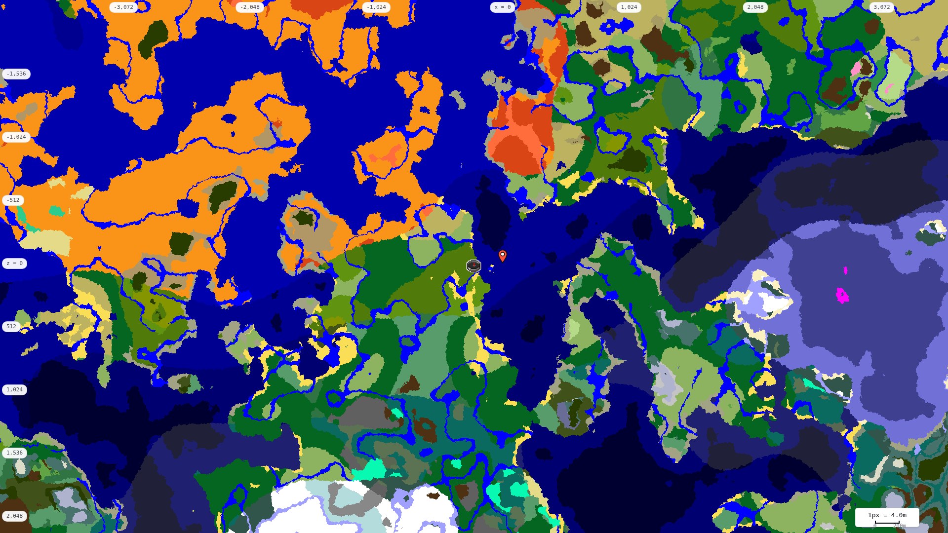 Top-down biome map at 4 m per pixel