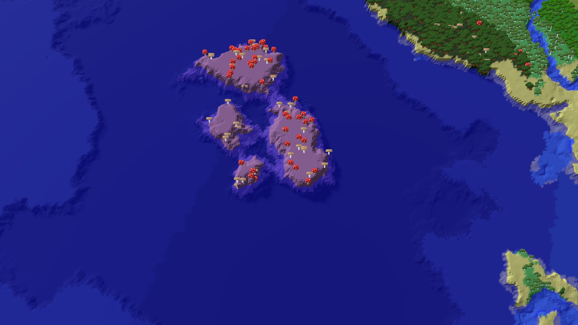 Aerial 3D overview 500 blocks SE of spawn