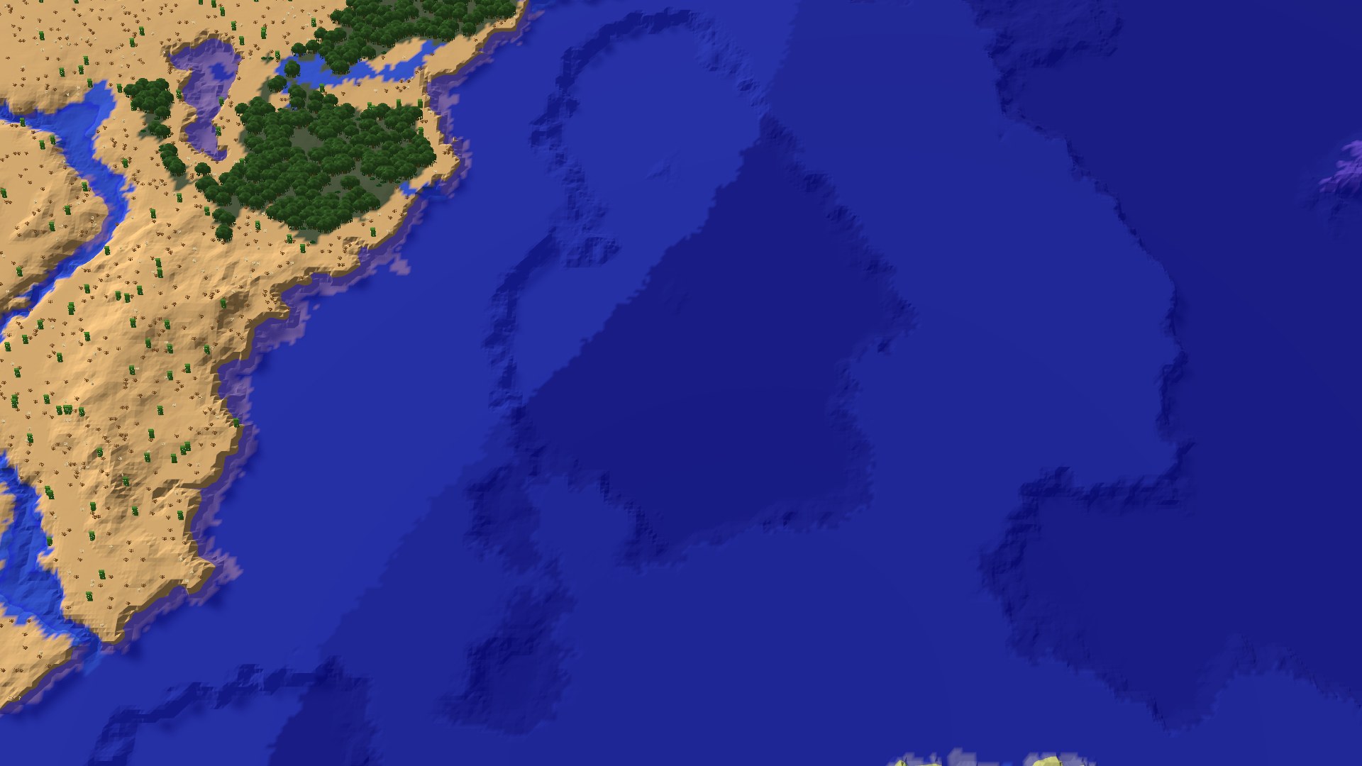 Aerial 3D overview 500 blocks SW of spawn