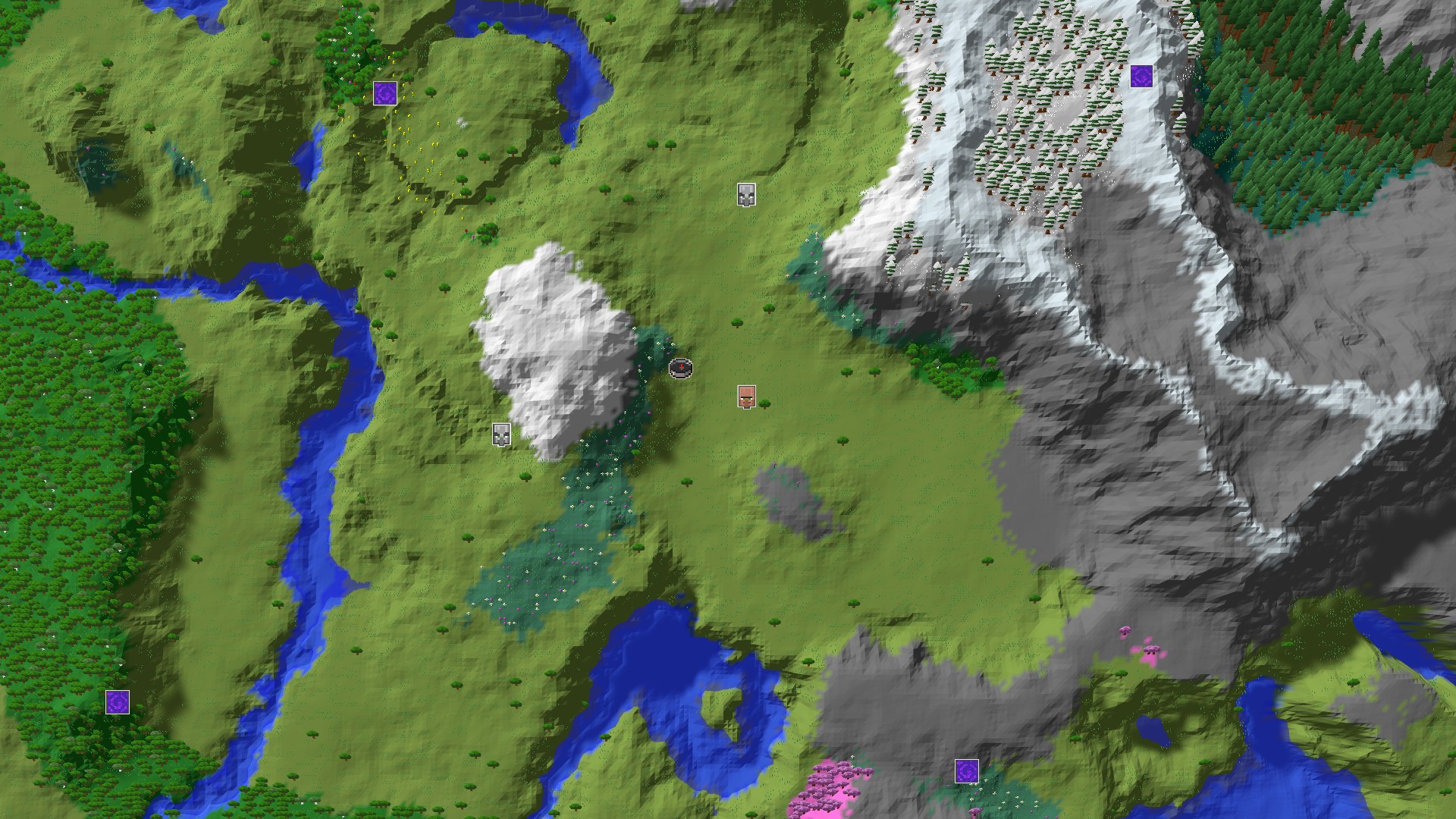3D perspective view of the seed with structure markers