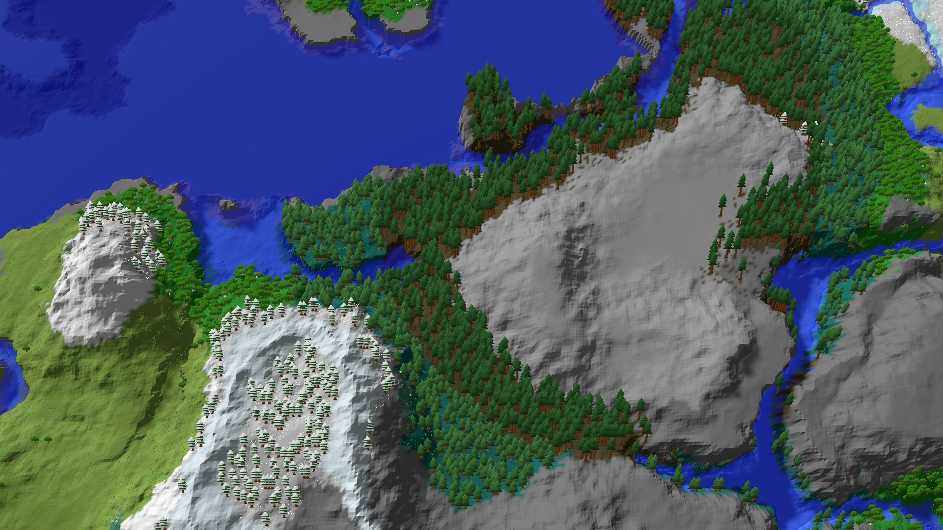 Aerial 3D overview 500 blocks NE of spawn