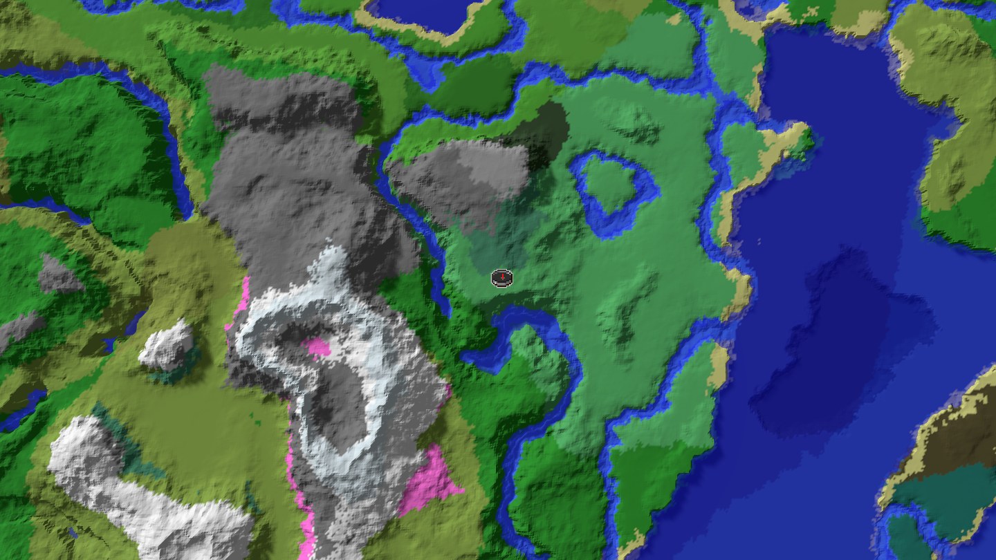Aerial Minecraft seed map — Plains village partly generated inside a Pale Garden for Java 1.21.11 [483726279