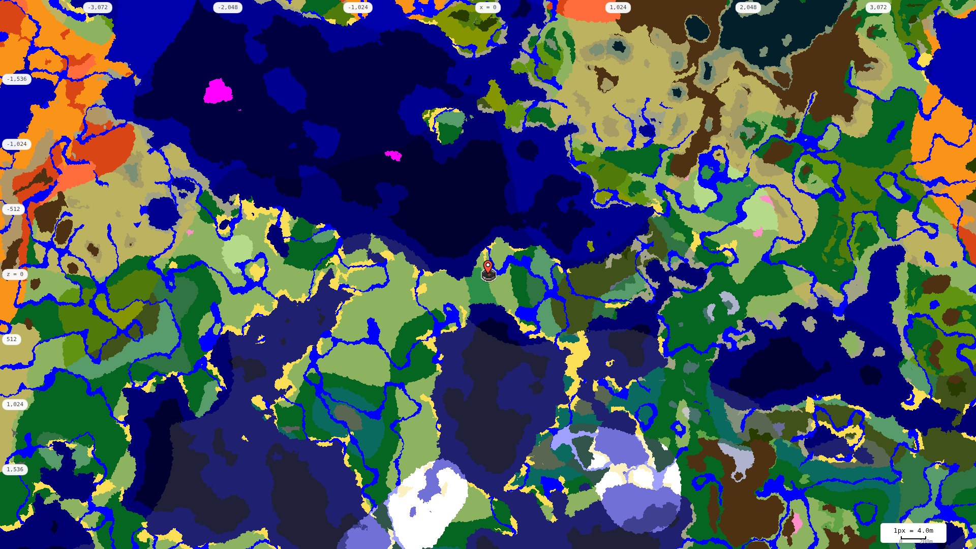 Top-down biome map at 4 m per pixel