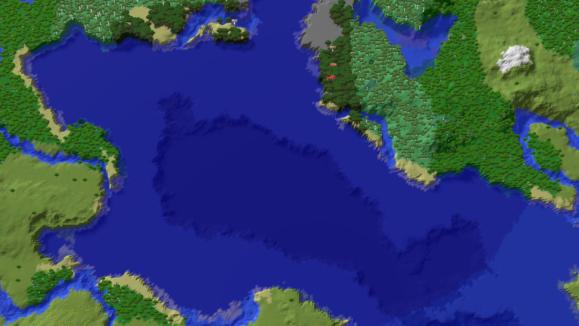 Aerial 3D overview 500 blocks NE of spawn