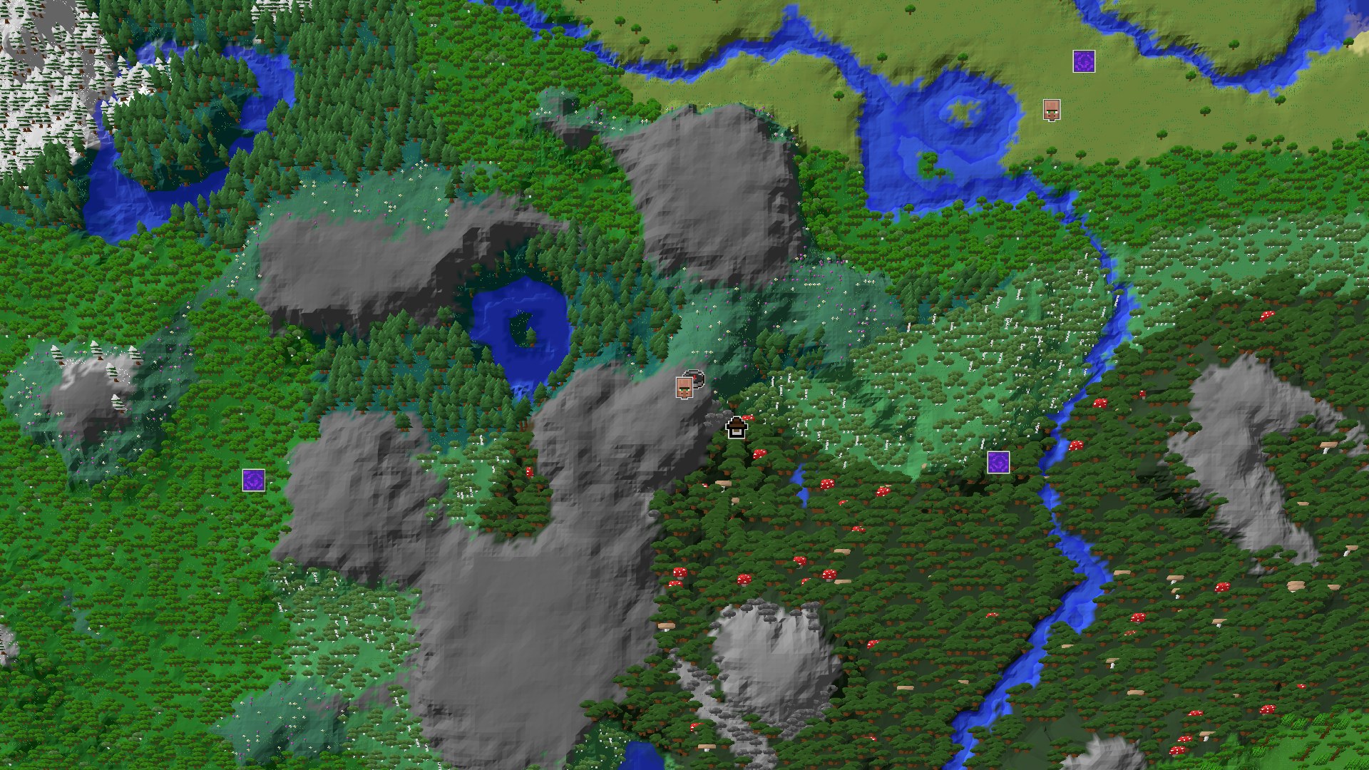 3D perspective view of the seed with structure markers