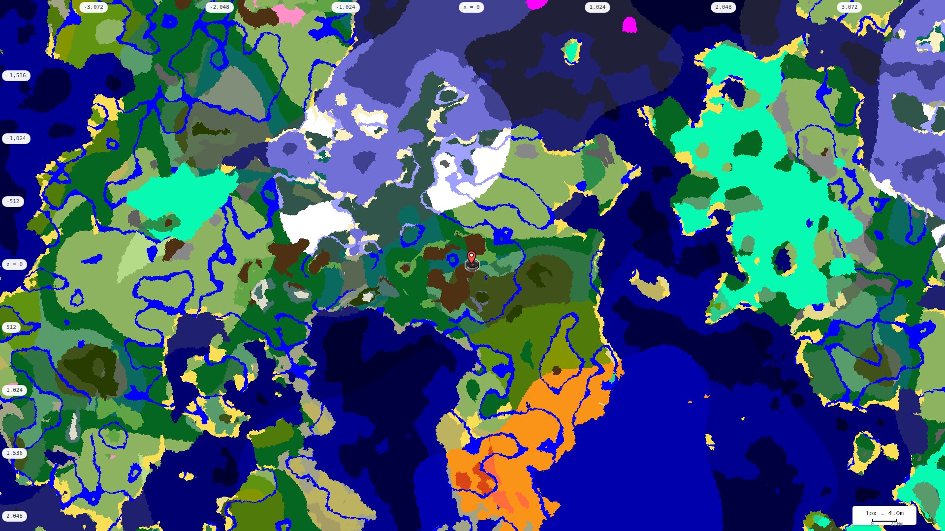 Top-down biome map at 4 m per pixel