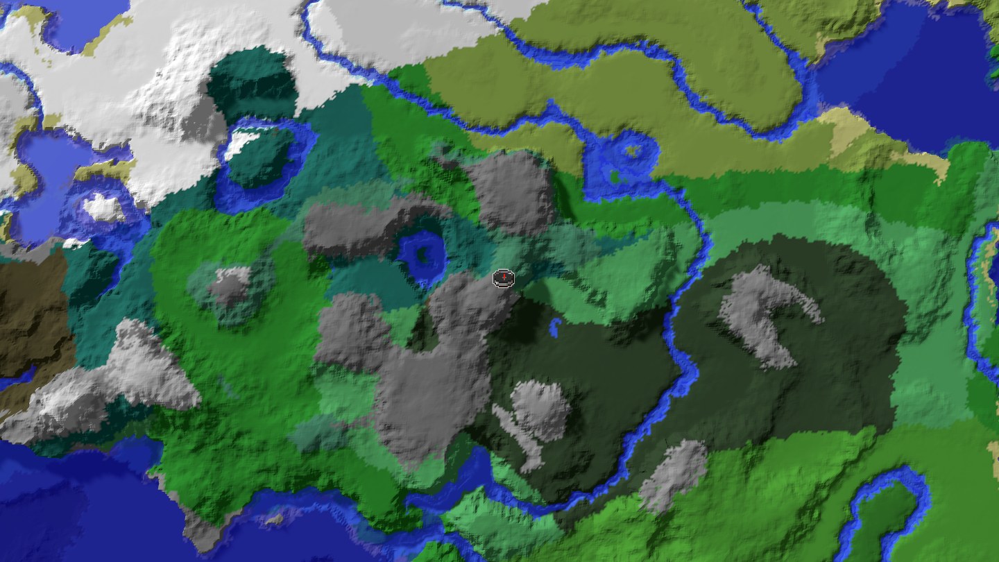 Aerial Minecraft seed map — Village next to Pale Garden at spawn with a nearby mansion [688128723]