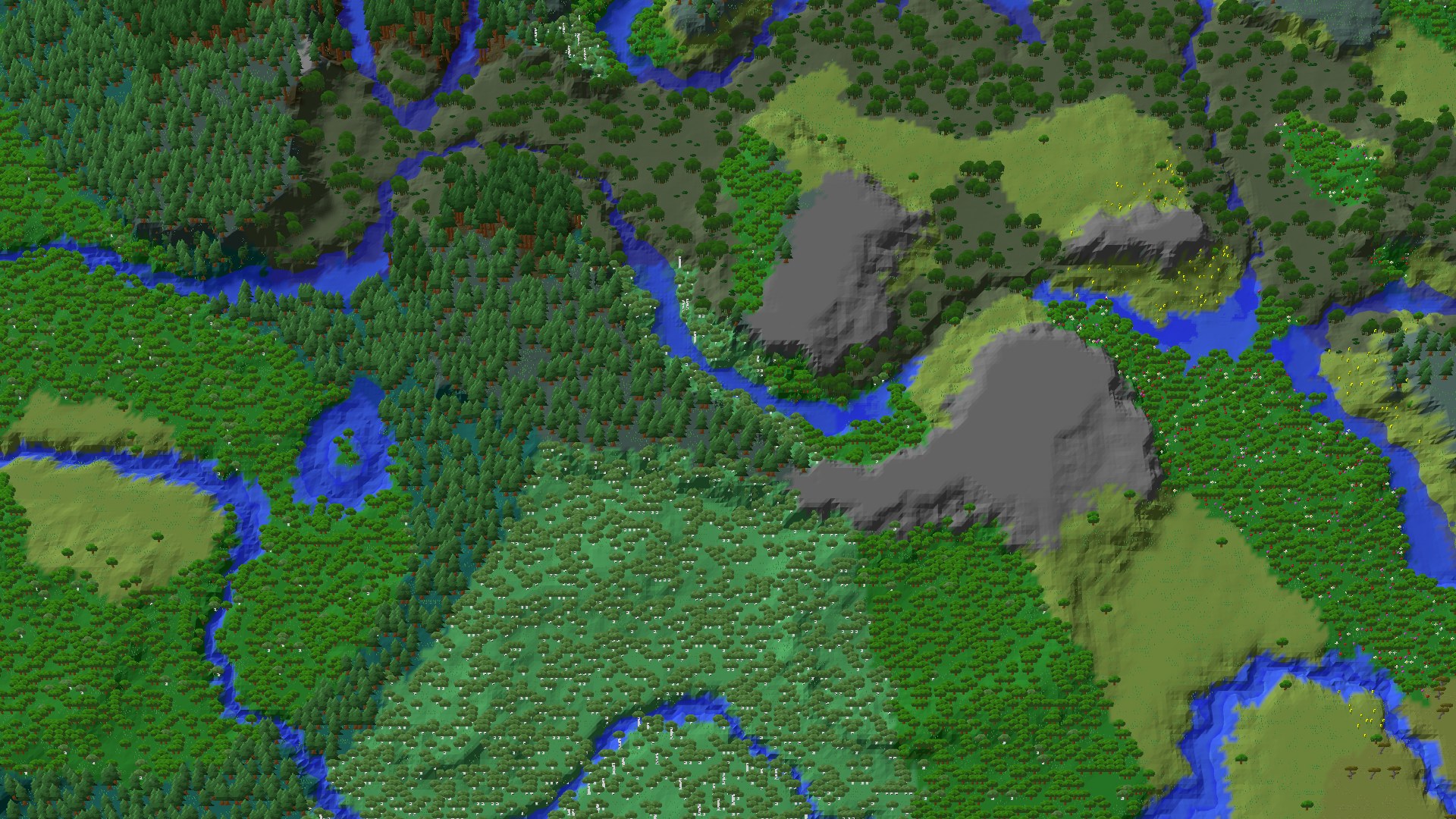 Aerial 3D overview 500 blocks NE of spawn